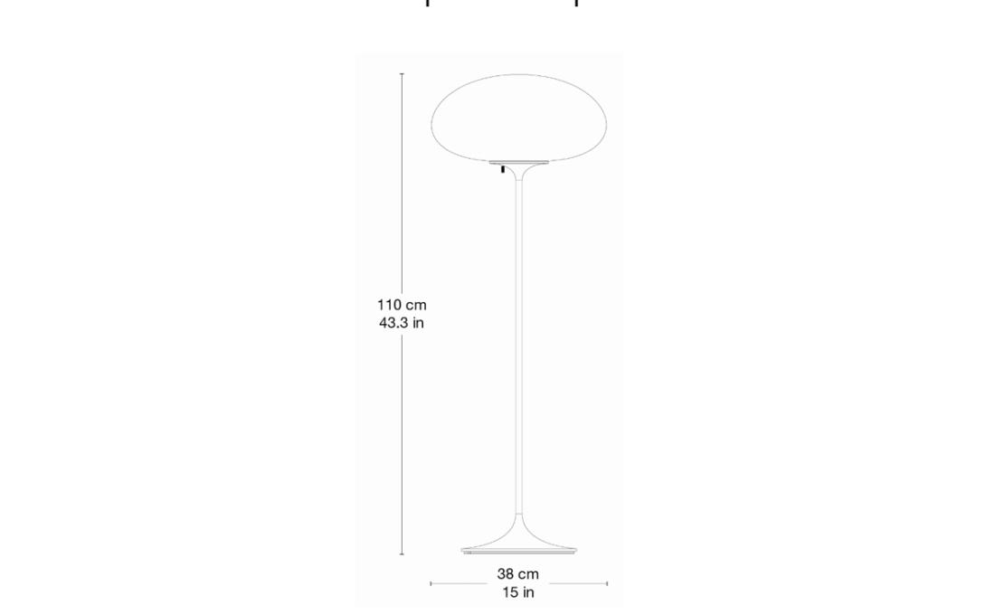 Торшер модель Stemlite Floor Lamp H. 110 Opal Glass от фабрики Gubi