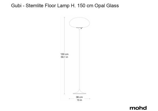 Торшер модель Stemlite Floor Lamp H. 150 cm Opal Glass от фабрики Gubi