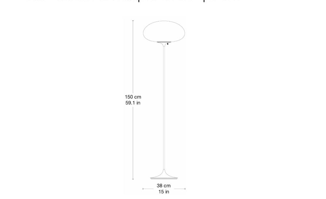Торшер модель Stemlite Floor Lamp H. 150 cm Opal Glass от фабрики Gubi