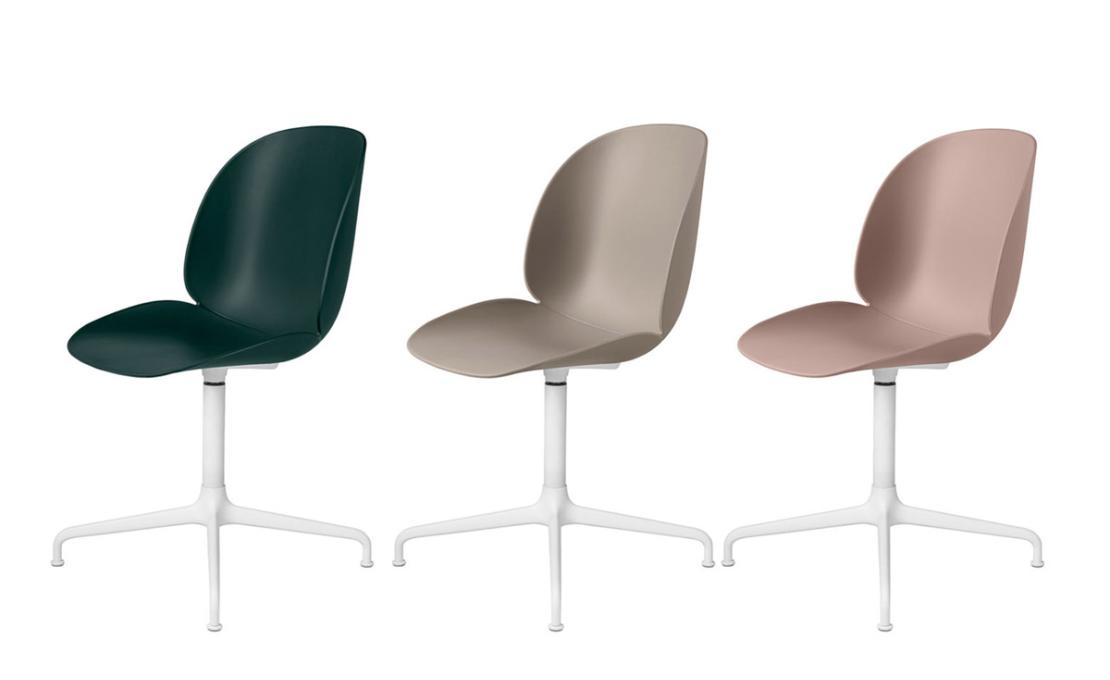 Стул модель Beetle Unupholstered Dining Chair - Casted Swivel Base от фабрики Gubi