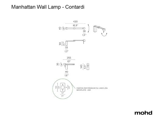 Бра модель Manhattan Wall Lamp Without Switch от фабрики Contardi