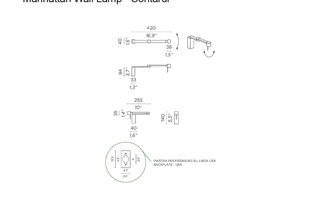 Бра модель Manhattan Wall Lamp Without Switch от фабрики Contardi