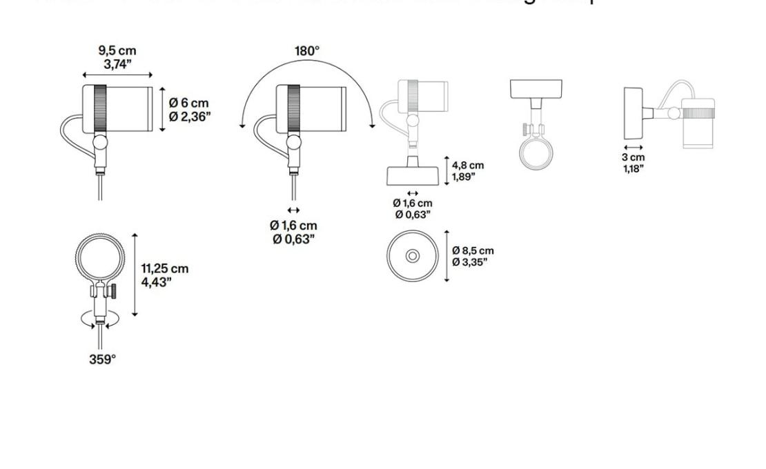 Потолочный светильник модель Focus 60 Connection Base Wall/Ceiling Lamp от фабрики Lodes