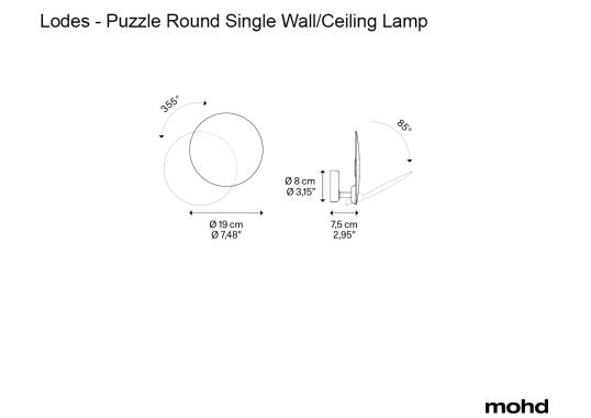 Потолочный светильник модель Puzzle Round Single Wall/Ceiling Lamp от фабрики Lodes