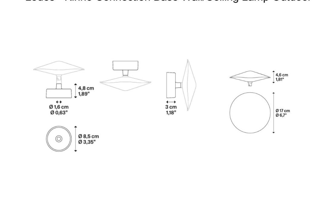Потолочный светильник модель Kinno Connection Base Wall/Ceiling Lamp Outdoor от фабрики Lodes