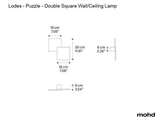 Потолочный светильник модель Double Square Wall/Ceiling Lamp от фабрики Lodes