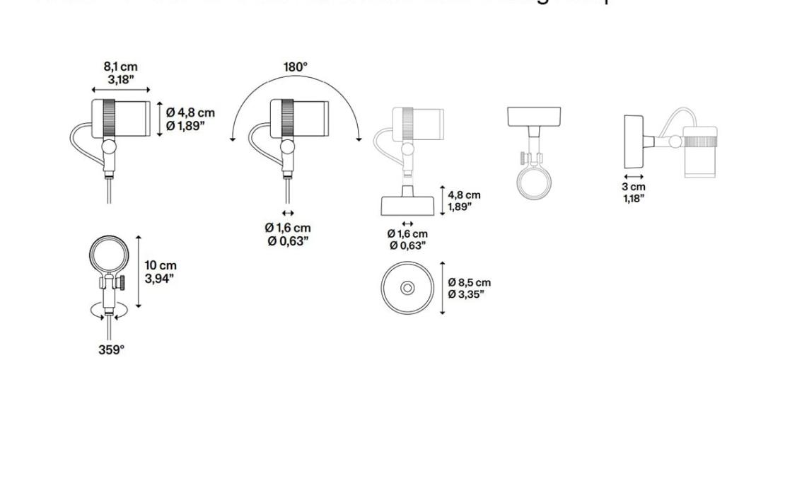 Потолочный светильник модель Focus 48 Connection Base Wall/Ceiling Lamp от фабрики Lodes