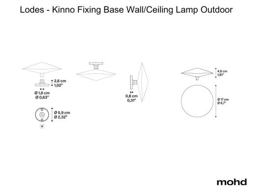 Потолочный светильник модель Kinno Fixing Base Wall/Ceiling Lamp Outdoor от фабрики Lodes