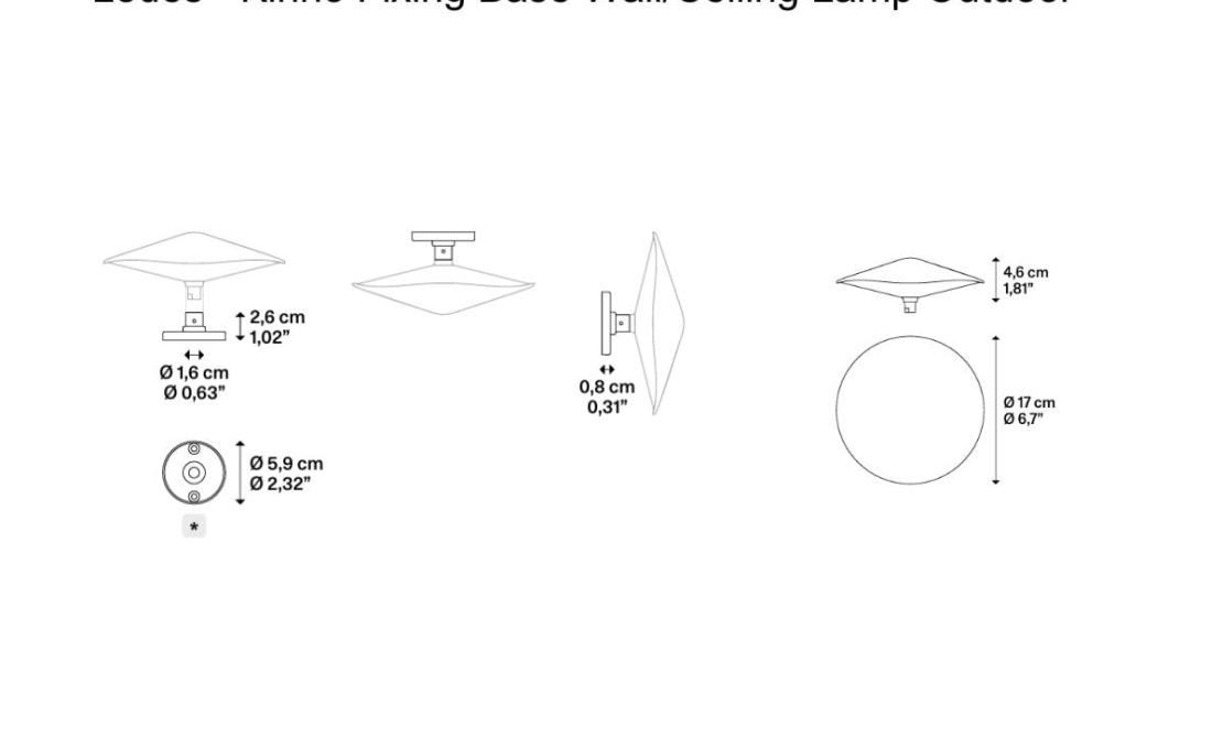 Потолочный светильник модель Kinno Fixing Base Wall/Ceiling Lamp Outdoor от фабрики Lodes
