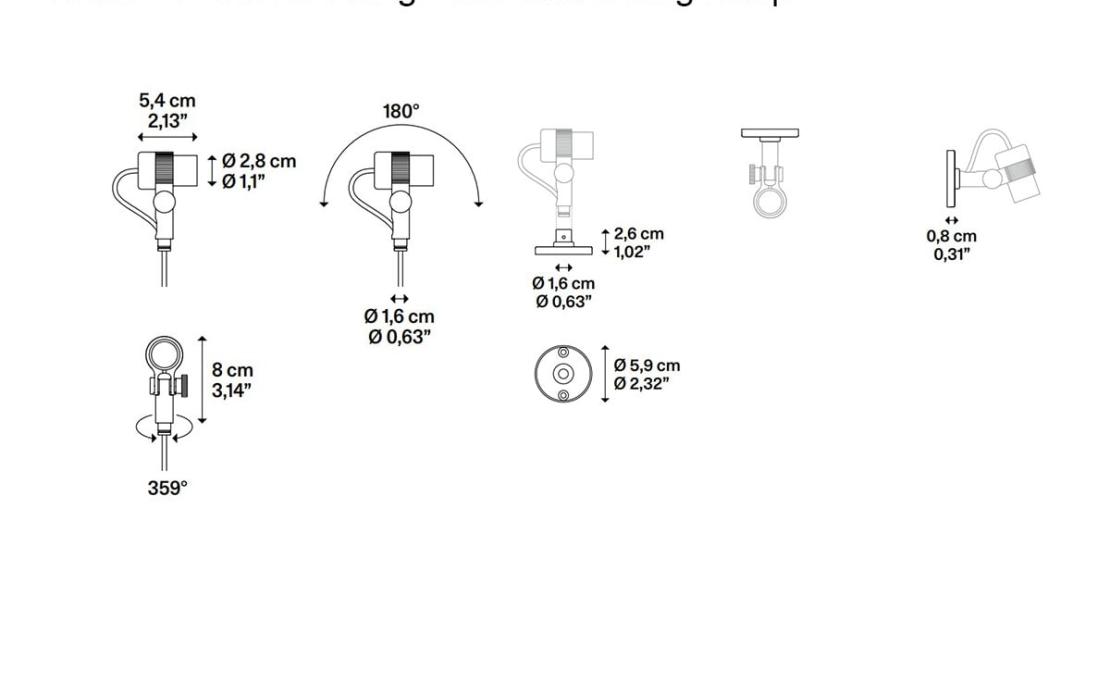 Потолочный светильник модель Focus 28 Fixing Base Wall/Ceiling Lamp от фабрики Lodes