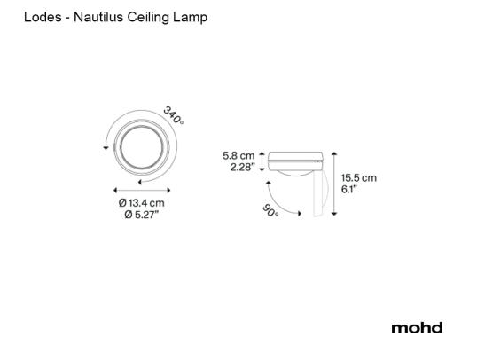 Потолочный светильник модель Nautilus - Ceiling Lamp от фабрики Lodes