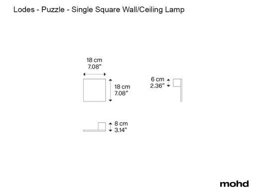 Потолочный светильник модель Single Square Wall/Ceiling Lamp от фабрики Lodes