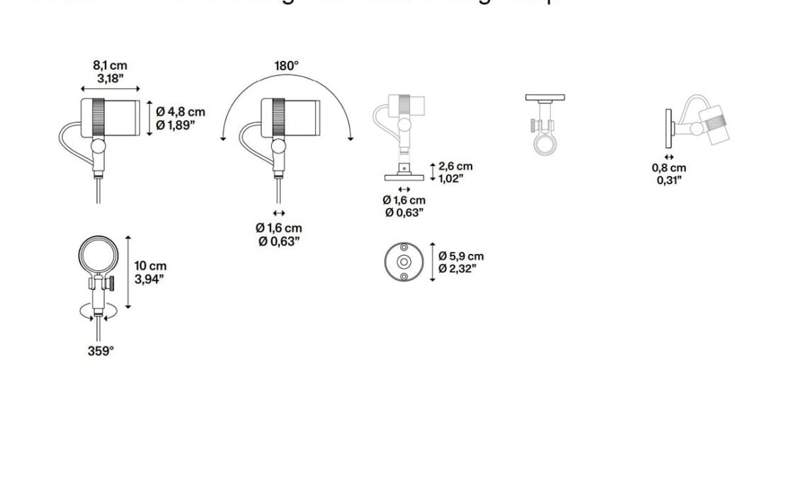 Потолочный светильник модель Focus 48 Fixing Base Wall/Ceiling Lamp от фабрики Lodes