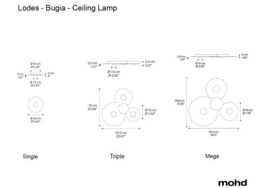 Потолочный светильник модель Bugia - Ceiling Lamp от фабрики Lodes