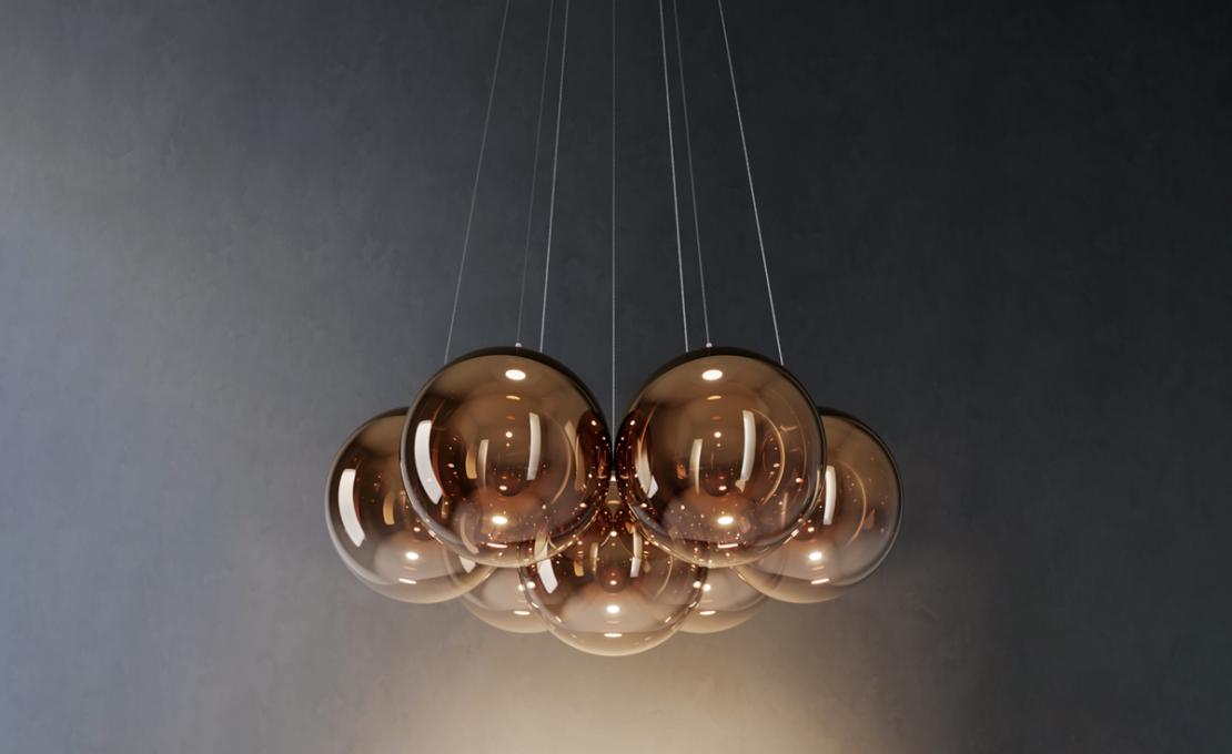 Подвесной светильник модель Random Cloud 7 Lights Ø23 Suspension Lamp от фабрики Lodes