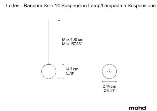 Подвесной светильник модель Random Solo 14 Suspension Lamp от фабрики Lodes