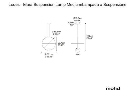 Подвесной светильник модель Elara Suspension Lamp - Medium от фабрики Lodes