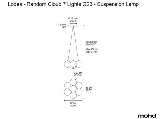 Подвесной светильник модель Random Cloud 7 Lights Ø23 Suspension Lamp от фабрики Lodes