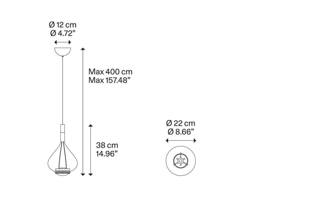 Подвесной светильник модель Sky-Fall Medium Suspension Lamp от фабрики Lodes
