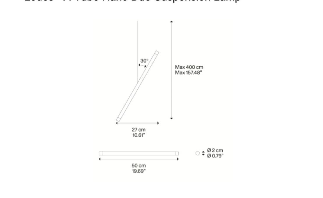 Подвесной светильник модель A-Tube Nano Duo Suspension Lamp от фабрики Lodes
