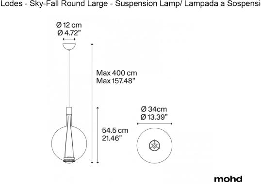 Подвесной светильник модель Sky-Fall Round Large Suspension Lamp от фабрики Lodes