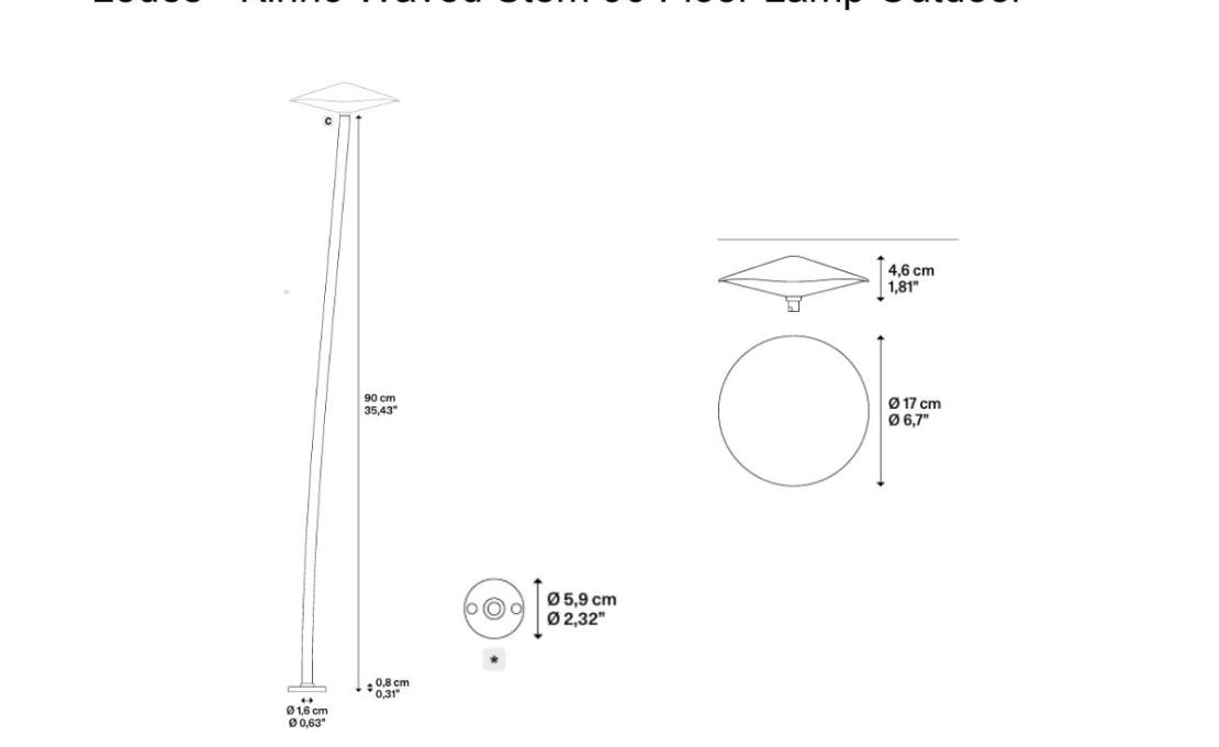 Торшер модель Kinno Waved Stem 90 Floor Lamp Outdoor от фабрики Lodes