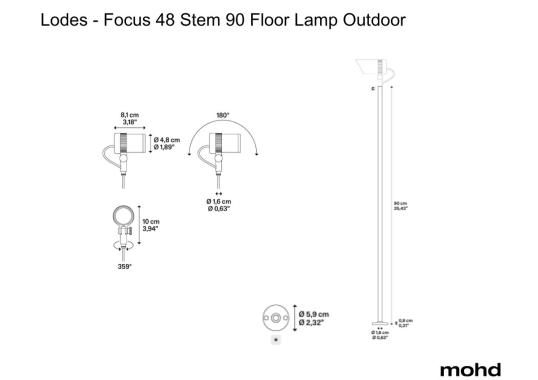 Торшер Focus 48 Stem 90 Floor Lamp Outdoor от Lodes image 1