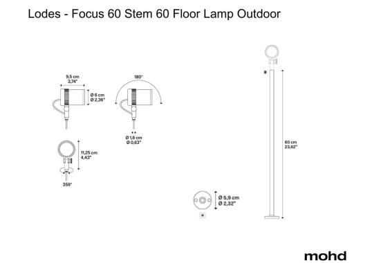 Торшер модель Focus 60 Stem 60 Floor Lamp Outdoor от фабрики Lodes