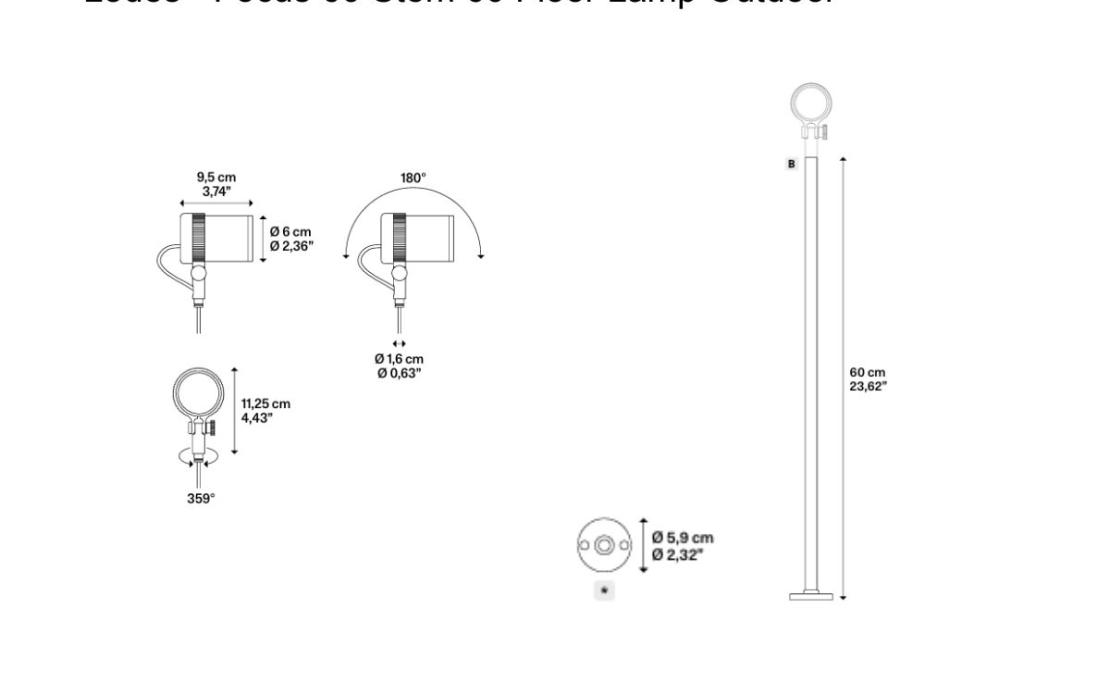 Торшер модель Focus 60 Stem 60 Floor Lamp Outdoor от фабрики Lodes