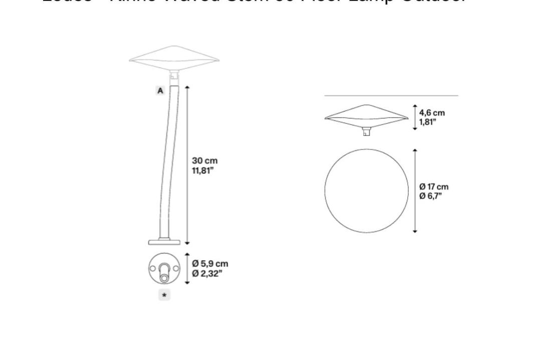 Торшер модель Kinno Waved Stem 30 Floor Lamp Outdoor от фабрики Lodes