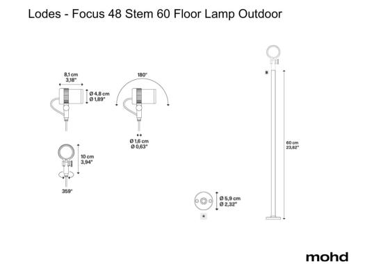 Торшер Focus 48 Stem 60 Floor Lamp Outdoor от Lodes image 1