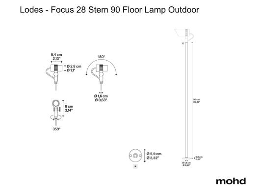 Торшер Focus 28 Stem 90 Floor Lamp Outdoor от Lodes image 6
