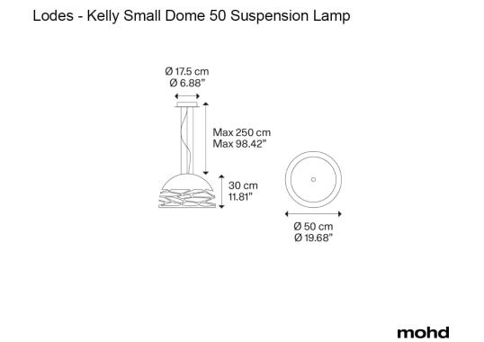 Подвесной светильник модель Kelly Small Dome 50 Suspension Lamp от фабрики Lodes