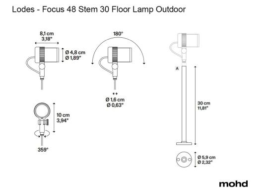 Торшер Focus 48 Stem 30 Floor Lamp Outdoor от Lodes image 4