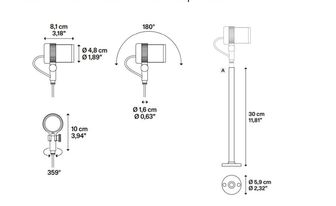 Торшер модель Focus 48 Stem 30 Floor Lamp Outdoor от фабрики Lodes