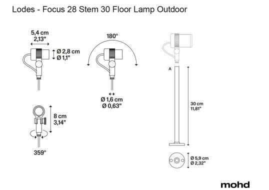 Торшер модель Focus 28 Stem 30 Floor Lamp Outdoor от фабрики Lodes