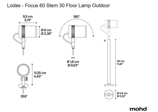 Торшер Focus 60 Stem 30 Floor Lamp Outdoor от Lodes image 5
