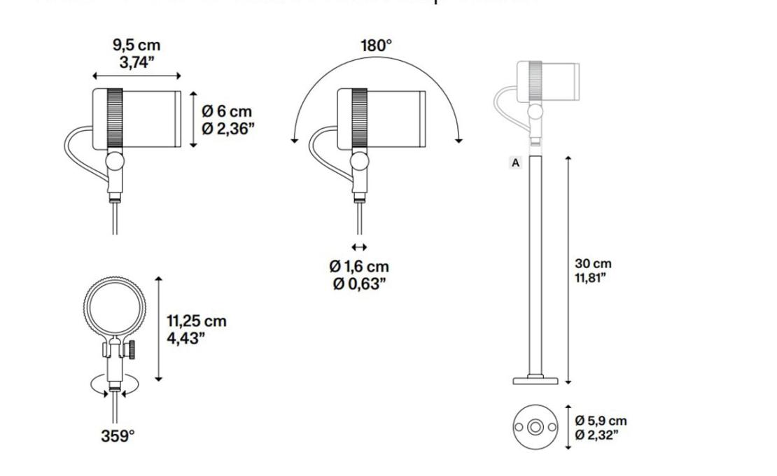 Торшер модель Focus 60 Stem 30 Floor Lamp Outdoor от фабрики Lodes