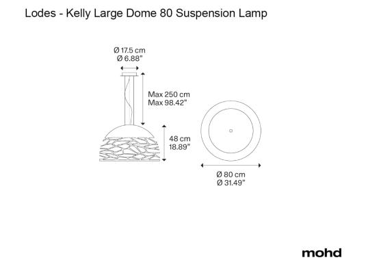 Подвесной светильник модель Kelly Large Dome 80 Suspension Lamp от фабрики Lodes