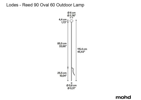 Уличный фонарь модель Reed 90 Oval 60 Outdoor Lamp от фабрики Lodes