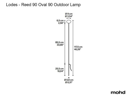 Уличный фонарь модель Reed 90 Oval 90 Outdoor Lamp от фабрики Lodes