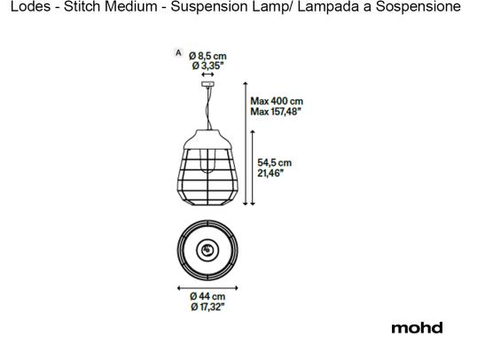Подвесной светильник модель Stitch Outdoor Suspension Lamp - Medium от фабрики Lodes