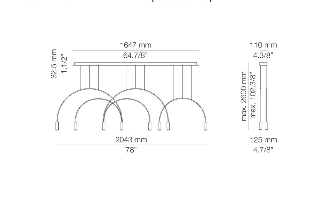 Подвесной светильник модель Volta L165S1D2T Suspension Lamp Black Surface Canopy от фабрики Estiluz