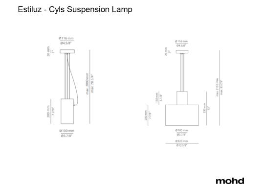Подвесной светильник модель Cyls Suspension Lamp от фабрики Estiluz
