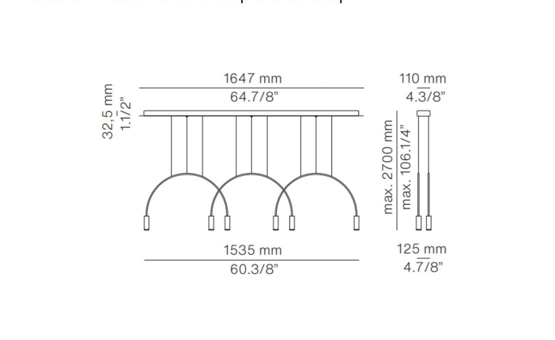 Подвесной светильник модель Volta L165S3D Suspension Lamp Black Surface Canopy от фабрики Estiluz