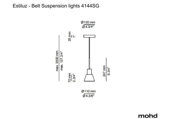Подвесной светильник Belt 4144SG Suspension Lamp от Estiluz image 4
