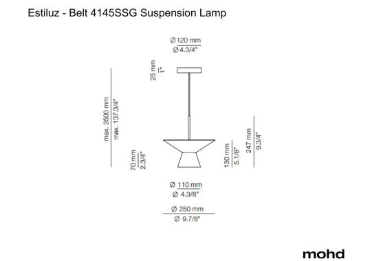 Подвесной светильник Belt 4145SSG Suspension Lamp от Estiluz image 6