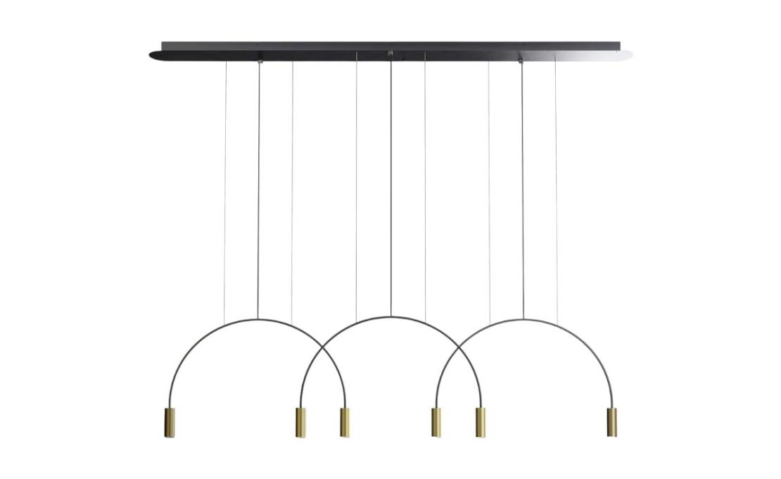 Подвесной светильник модель Volta L165S3D Suspension Lamp Black Surface Canopy от фабрики Estiluz