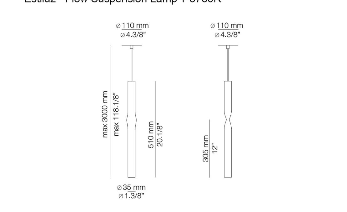 Подвесной светильник модель Flow Suspension Lamp T-3736R от фабрики Estiluz