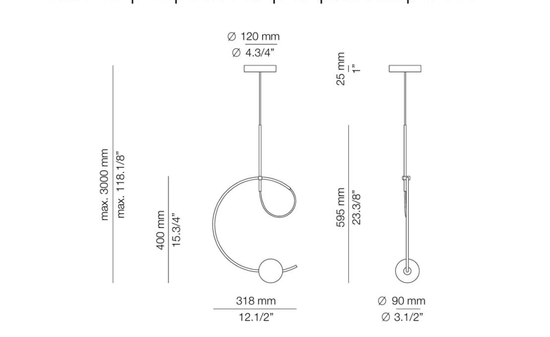 Подвесной светильник модель Loop Suspension Lamp - With Surface Canopy от фабрики Estiluz